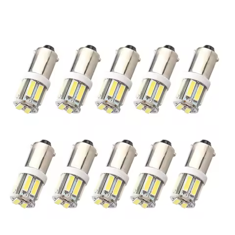 10pcs BA9S 434 T4W 10 LED 7020 SMD H6W Car Auto Interior Reading Lights Dome Lamp DC 12V 24V Car LED