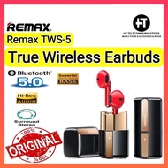 REMAX TWS-5 Earbud Wireless Earbuds Lipstick True Wireless Earbuds Noise Cancelling Earbuds Wireless
