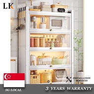 LK SSL Kitchen Cabinet Storage Cabinet Shelf, Floor Type, Multi-layer Multi-functional with Door, Dishes, Pans, Appliances, Aux JP