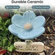 Flower Ceramic Watering Station Decorative Garden Stake with Self-Watering Spikes Pottery for Plants