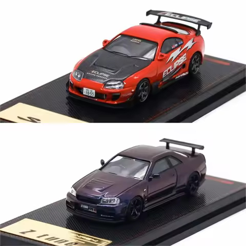 Tarmac Work IG 1:64 R34 Z-tune Purple Metallic Supra (JZA80) RZ Red Diecast Model Car