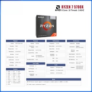 AMD Ryzen 7 5700X 5700X3D 3.4GHz 8-Core 16-Thread 65W Socket AM4 CPU Processor Tray Type
