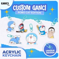 GANTUNGAN Doraemon Keychain Custom Cartoon Keychain Acrylic Keychain Acrylic Doraemon SouvenirKeycha