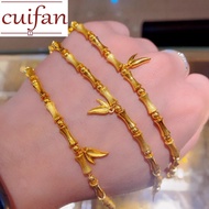 สร้อยข้อมือทองคำแท้อิตาลี 18k สร้อยข้อมือไม้ไผ่ 14g ชุบทอง 99.9%