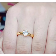 MATA 23k gold round 1 eye ring titanium