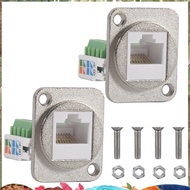 2PCS RJ45 Panel Mount  Terminal Adapter, RJ45/8P8C Female Panel Mount Connector, RJ45 Solderless Ter