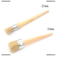 [Hundred] 50mm Dia Wooden Handle Round Bristle Chalk Oil Paint Painting Wax Brush Artist [hundredseries.my]
