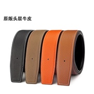 3.2/3.8 Perforated Men's Genuine Leather Double-Sided Pebbled Pattern Original togo Belt First Layer