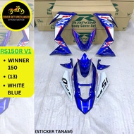 (STICKER TANAM/AIRBRUSH) RAPIDO COVER SET RS150R V1 WINNER 150 (13) WHITE/BLUE