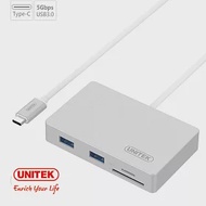 UNITEK 優越者USB3.1Type-c轉USB3.0HUB+讀卡機