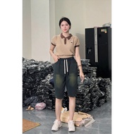 Baggy thick denim shorts for women [M74]