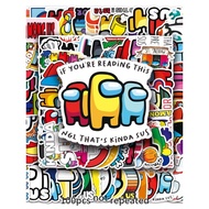 300 Waterproof Among Us Stickers for Laptops, Suitcases, and Skateboards