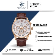 Beverly Hills Polo Club BHPC Jam Tangan Lelaki Men's Leather Quartz Watch BP5030Y