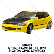 TAMIYA 58637 1/10 R/C 4WD Honda Civic SiR (EG6) (TT-02D Chassis) Drift Spec รถดริฟต์บังคับทามิย่าแท้