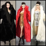 Doll Accessories Set For Barbie Doll Parka Dresses Winter Super Long Fur Coat amp; Dress Fashion Clothes For 1/6 BJD Dolls