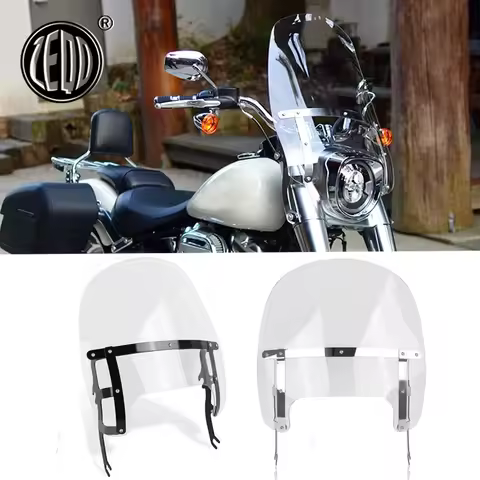 Applicable to Harley Softail Fat Boy FLFB FLFBS modified quick-release windshield stainless steel fr