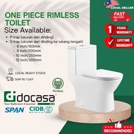 Docasa A375 P-Trap 180 S-Trap 150mm 200mm 250mm 300mm Bathroom One Piece Rimless WC Water Closet 1 P