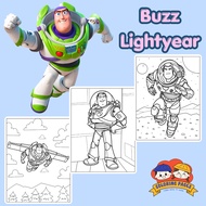 Combo of 50/25 sheets of coloring paper, coloring book for children with Buzz Lightyear characters o