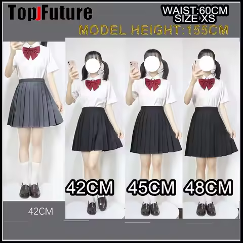 55CM Plus Size Japanese School Uniforms Girls Solid Color Pleated JK Suit High School Student Girls 