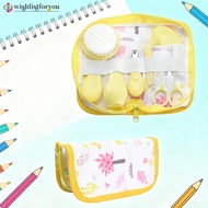 Wishlistforyou 6Pcs Newborn Baby Care Kit With Storage Bag Aspirator Nail Scissors Hair Comb Brush C
