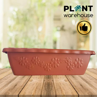 Plant Warehouse PH Plastic Decorative Rectangular Flower/Plant Pots with Drain for Indoor and Outdoor Garden Use - SMALL (44 cm L x 20 cm W x 17.5 cm H) - Pots for Plants Big / Garden Pots Rectangular / Plastic Rectangle Garden Pots / Plastic Pots Big