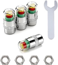 Car Tire Pressure Monitor Valve Stem Caps, 2.2Bar 32-to-35 PSI Universal Tire Safety Caps with 3-Col