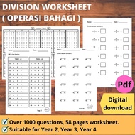 Printable Math Workbook Buku Matematik Operasi Bahagi Division Worksheet Y234 Pdf file