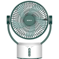 BENKA พัดลมตั้งโต๊ะชาร์จไฟแบบพกพา ขนาด 9 นิ้ว รุ่น KN-L2829 สีเขียว
