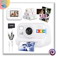 Print Camera for Kids Instant Camera 4-Color Printing: New 2025 Model 48MP 1080P Video 2.0" IPS Scre