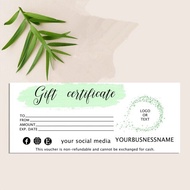 Modern Gift Card ADD YOUR LOGO Rose Gold Gift Certificate Pink Gold Gift Certificate Gift Voucher For Customers-Greeting Cards