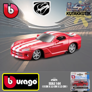 Mainan Anak Diecast Bburago Mobil 2008 Sport Dodge Viper SRT 10 Merah Skala 1:64
