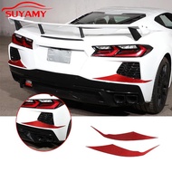 Soft Carbon Fiber Car Tail Intake Vent Trim Stickers For 2020-2023 Corvette C8 Stingray Z51 Z06 Car 