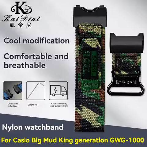 Nylon strap for Casio G-SHOCK Big Mud King GWG-1000 GWG-1000GB Special Interface Waterproof Replacem