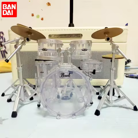 Bandai Genuine Mini Pearl Jazz Drum Set Model Gashapon Series 2 Clear Acrylic Desktop Ornament Colle