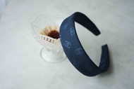 古董領帶改製手工髮箍-CHANEL香奈兒-深海藍-寬版