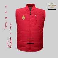 jaket rompi real Madrid/jaket rompi pria keren terbaru 2022 /jaket rompi polos warna merah/Jaket rom