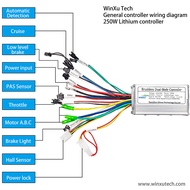 24V 36V 48V 250W 13A 350W 14A E-bike Brushless Motor Speed Drive Controller for Electric Mountain Bi