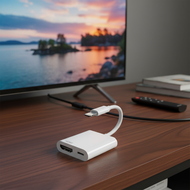 2-in-1 L to Digital HDTV Adapter Digital AV Adapter 1080p Sync Screen Connector for iPhone 14 Pro 13