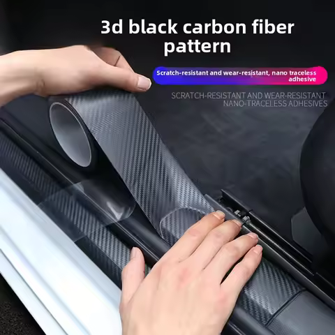 3D Carbon Fiber Sticker Tape Nano Sticker Protective Film Anti Scratch Waterproof Matte Black for Ca
