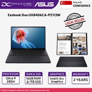 ASUS Zenbook Duo UX8406CA-PZ113W (U9 285H/16GB/1TB/14"3K OLED-TOUCH/W11) 2YEARS WARRANTY