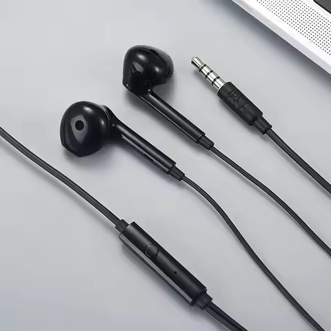 For Motorola Wired Flat-head Earbuds 3.5MM Jack Bass Headphone With Mic For Moto G50 G54 G34 G30 G52