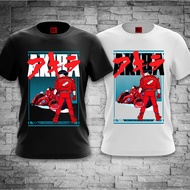 Tshirt anime akira baju akira kain 100% cotton lengan pendek warna hitam dan putih
