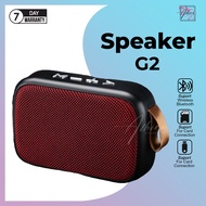 G2 Speaker Bluetooth Mini Portable Music Box Speker Aktif Blutut Super Full Bass Radio Spiker Subwoofer Cocok Untuk Mic Microphone Mike Mice Headset Headphone Earphone Murah Termurah Garansi Produk Paling Laris