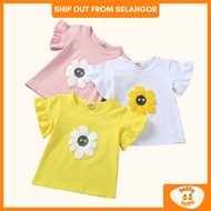 Tshirt Baby Girl 9M-5Y Kids Blouse Sunflower T Shirt Kanak Kanak Perempuan Baju Raya Budak Baby Girl