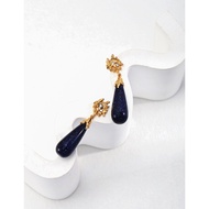 Elegante Jewellery Blue Sandstone 14K Gold Plated Earring