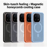 IQOO Z11 Turbo Z10 Turbo Pro + NEO 10 Pro 11 Case Fashion Honeycomb Heat Dissipation Magnetic TPU Co