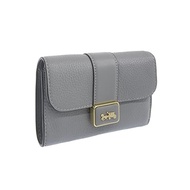 [Coach] Wallet Women's 3-fold Outlet Wallet Leather Compact Signature Brand CC059 CC060 CC686 Grace MEDIUM GRACE WALLET (GRANITE GRAY/Gray)