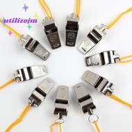 [utilizojmS] Metal Whistle Referee Sports Rugby Stainless Steel Whistle Soccer Basketball new