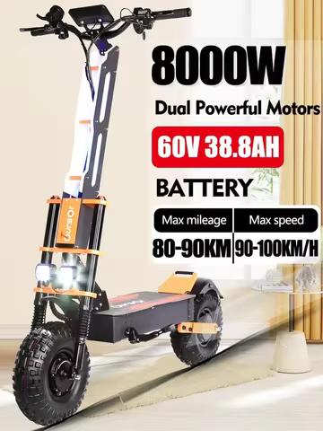 X8P 8000W Dual Motor 60v Electric Scooter 14 Inch Big Off-Road Tyres Max Speed 80km/h Lcd Display Fo