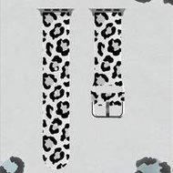 1pc Soft, Elastic & Breathable Replacement Watch Band, Leopard Print On Light Gray Background, Compa